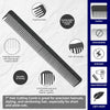 Perfehair 2-Pack Professional Hair Cutting Comb, Black Carbon Fiber Anti-Static &amp; Heat Resistant Combs