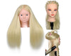 Perfehair 22" Makeup Mannequin Head with 70% Real Hair, Cosmetology Manikin Doll Head for Girls Practice Face Painting, Hair Styling, Braiding, Blonde