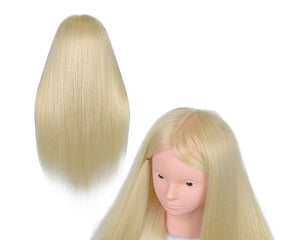 Perfehair 22" Makeup Mannequin Head with 70% Real Hair, Cosmetology Manikin Doll Head for Girls Practice Face Painting, Hair Styling, Braiding, Blonde