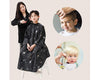Perfehair Kids Hair Cutting Cape with Sleeves, Kids Barber Cape Haircut Cape for Boy & Girls, Professional Salon or Home Hair Cut Cape-Black Space Printing